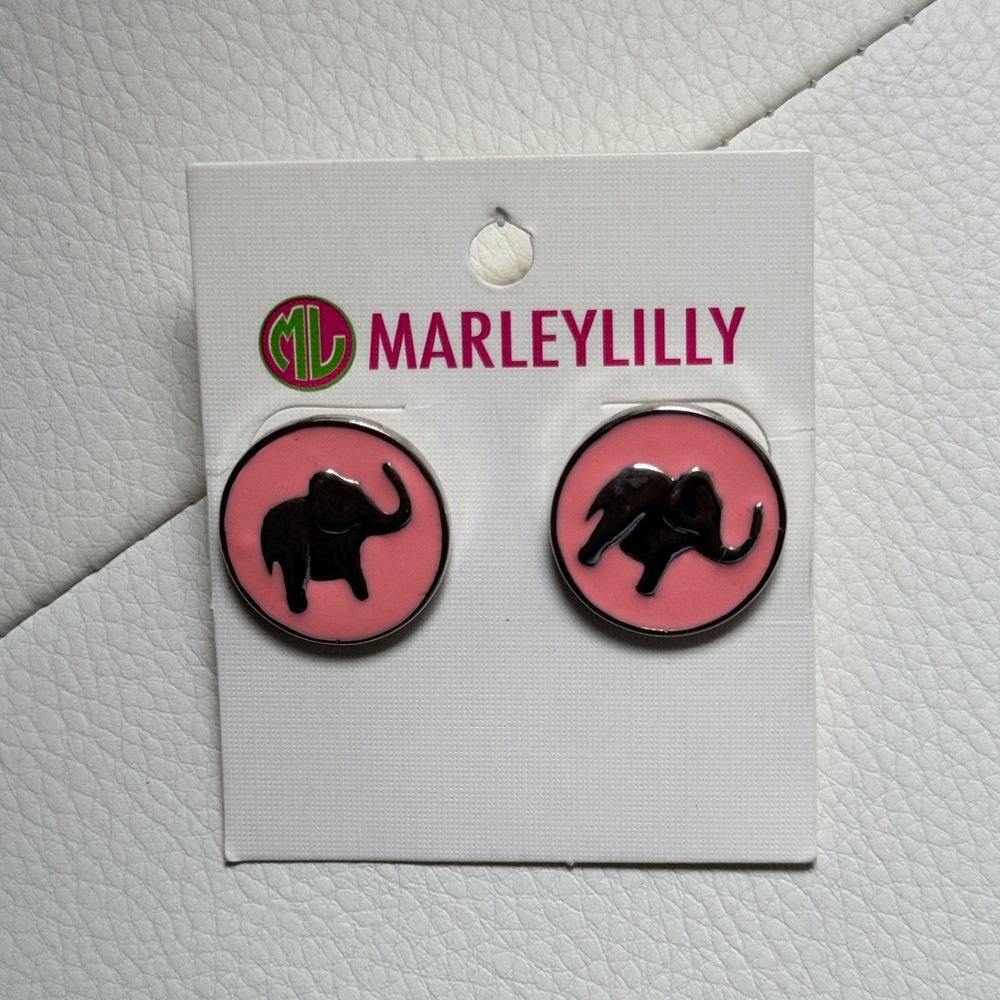 NWT Y2K Preppy Pink Elephant Earrings